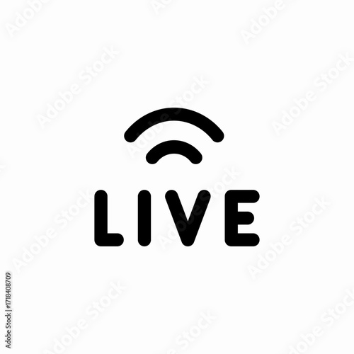 live broadcast stream icon sign vector