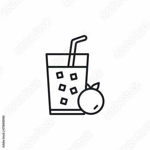 orange fresh icon sign vector