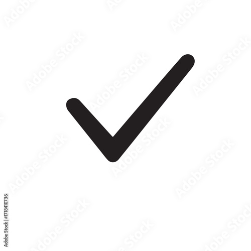 Simple Black Checkmark Icon - Correct, Done, Yes Symbol