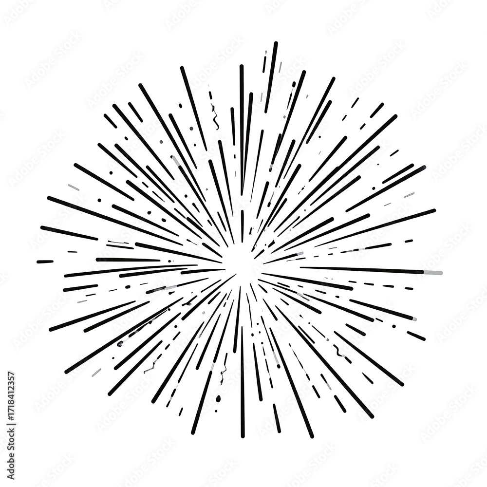 Fototapeta premium Explosive burst of radiating particles