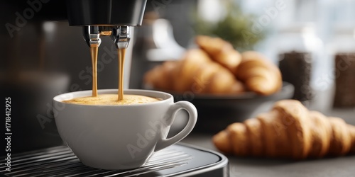 Espresso Perfection: Coffee Brewing with Croissants