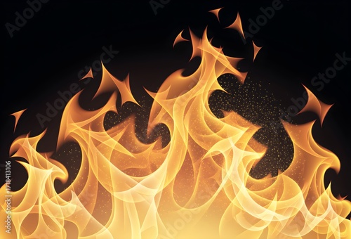 Wallpaper Mural Abstract fire flames background with glowing smoke and light wave pattern in dark design wallpaper illustration. Torontodigital.ca