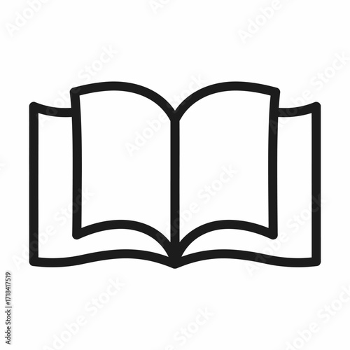 An Open Book Silhouette - Symbol of Knowledge and Learning