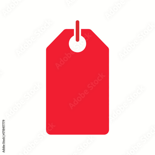 Red Price Tag Icon Simple and Eye-Catching Design for Promotional Use or Sales Announcements