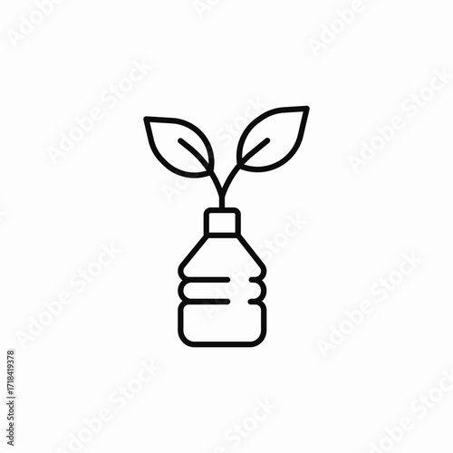 plant in plastic bottle icon sign vector