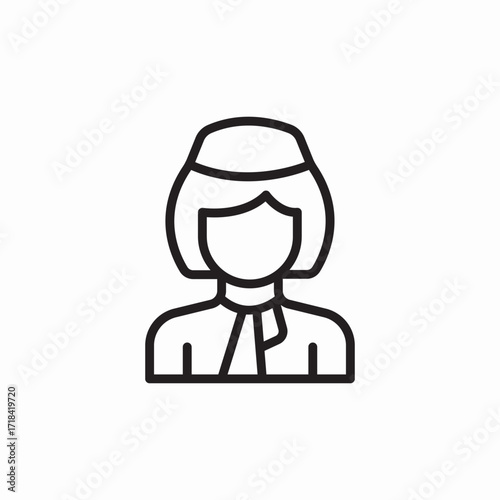stewardess hostess icon sign vector