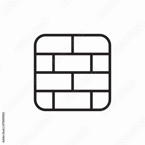 wall bricks icon sign vector