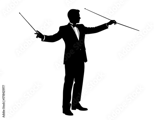Silhouette of a conductor