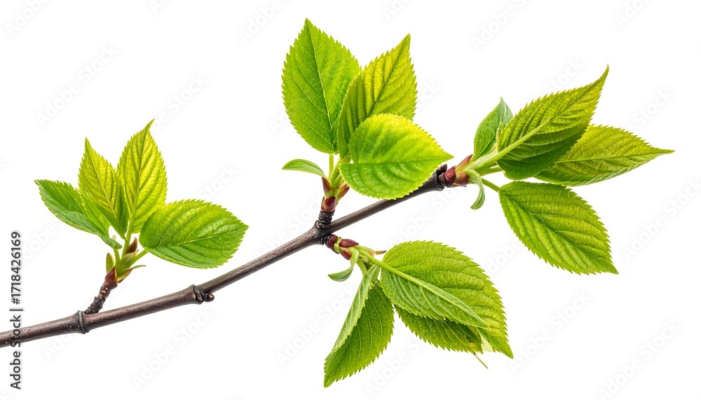 Fototapeta premium Spring branch with new leaves