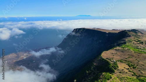 Wallpaper Mural Scenic drone video landscape near the Hoya de Fireba volcano crater on El Hierro Island, Canary Archipelago, Spain, Europe Torontodigital.ca