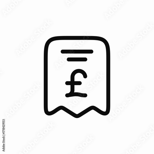 check bill pounds icon sign vector