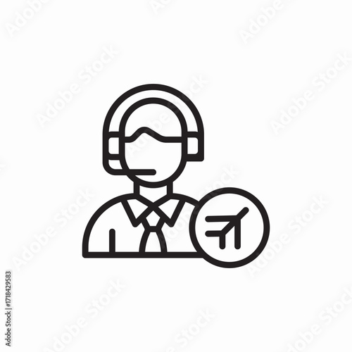 flight dispatcher icon sign vector