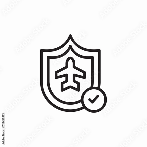 flight protection icon sign vector