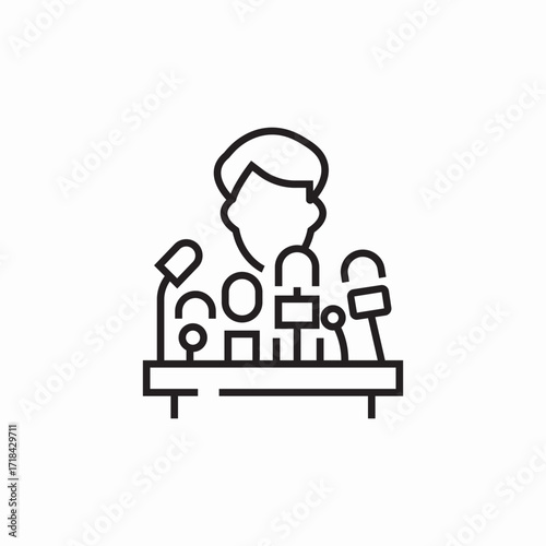 interview press conference icon sign vector