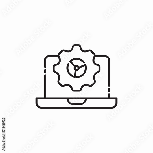 laptop settings icon sign vector