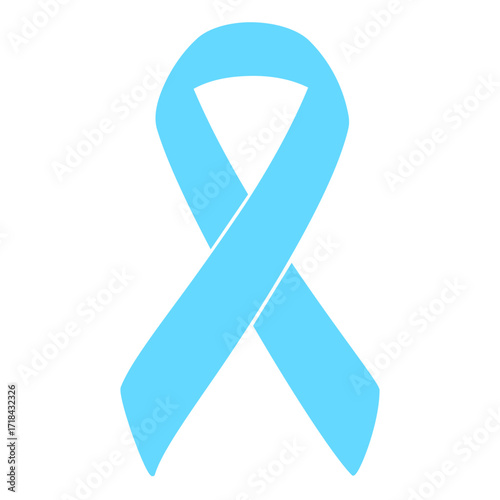 Blue awareness ribbon used for prostate cancer fundraising flat design vector