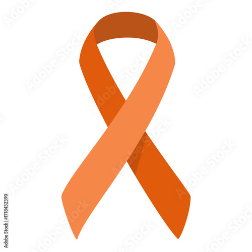 Orange awareness ribbon used for leukemia cancer fundraising vector