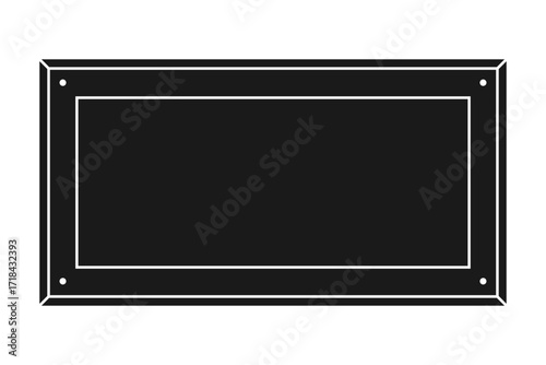 A blank name plaque for engraving black silhouette vector