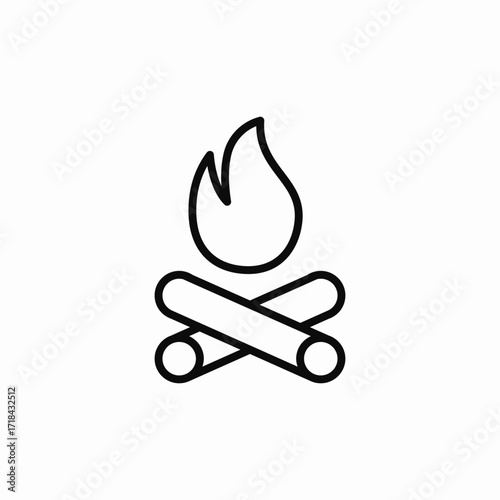 bonfire flame icon sign vector