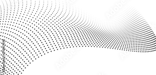 Abstract halftone curve wave dotted texture background for presentation poster flyer banner brochure and modern minimal digital graphic design projects