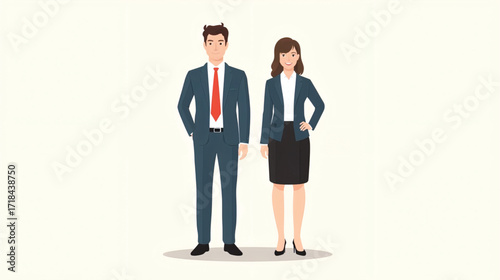 Vector art of man and woman in business attire