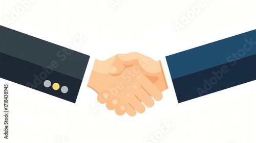 Vector art of closeup of two business people shaking hands
