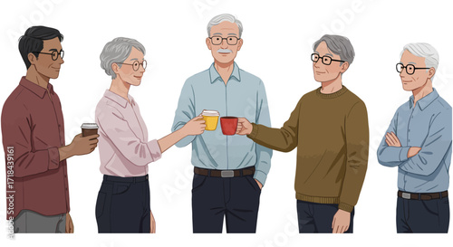 Colleagues toasting with cups during a coffee break symbolizing workplace camaraderie and team spirit in a casual office setting perfect for blogs.