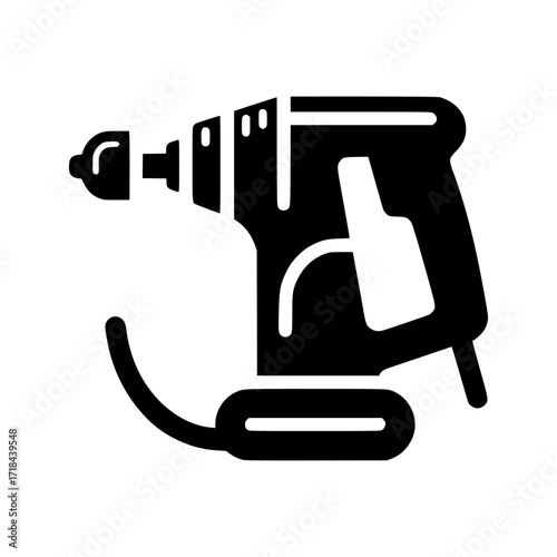 An illustration of a powerful and modern drill machine, designed for professional use and capable of handling various construction tasks