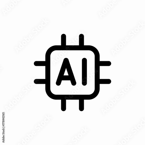 ai cpu icon sign vector