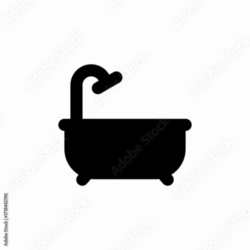 bathtub shower icon sign vector