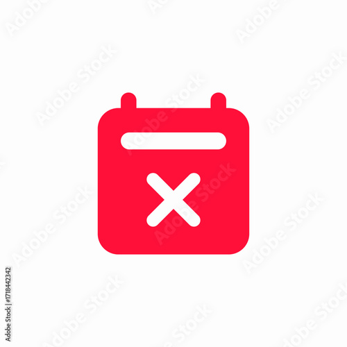 delete event calendar icon sign vector