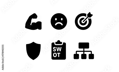 Minimalist icons for business strategy and personal development