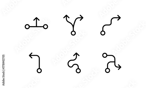 Minimalist arrows collection: versatile line art for navigation and directional design