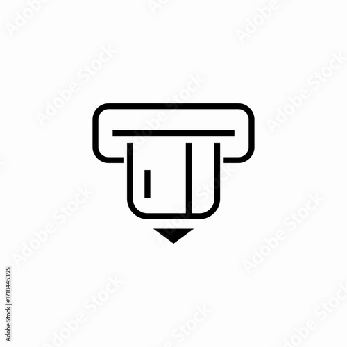bank card out icon sign vector