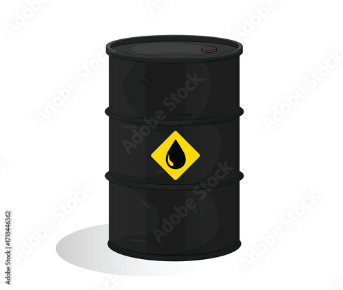 Metal Oil barrel fuel vector illustration