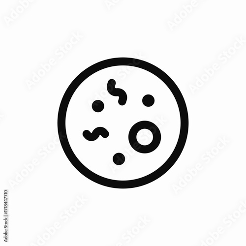 bacteries under microscope icon sign vector
