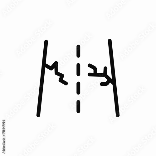 cracks road asphalt icon sign vector