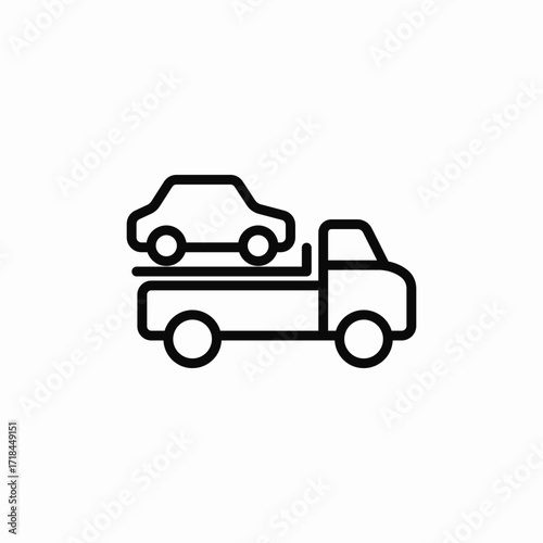 tow truck icon sign vector