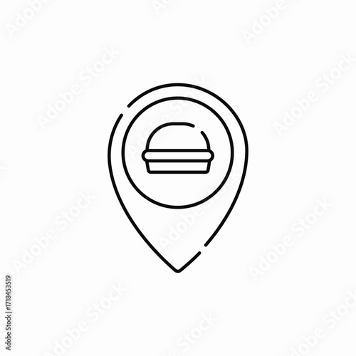 burger store location icon sign vector