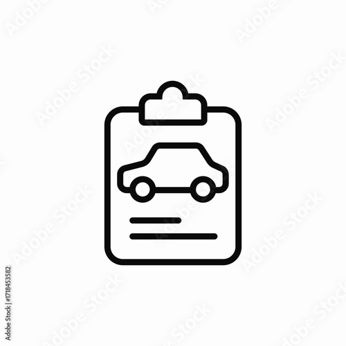 car examination clipboard icon sign vector