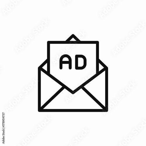 mail letter ad icon sign vector