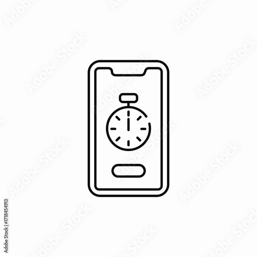 phone alarm clock icon sign vector