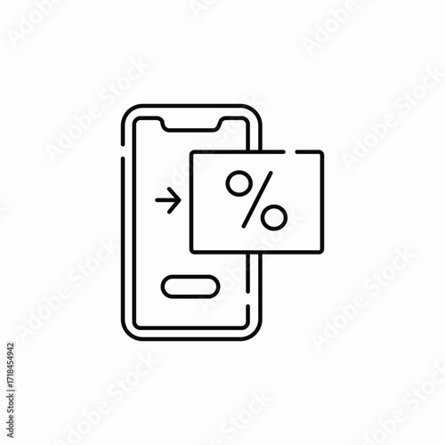 phone discount card icon sign vector