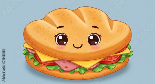 Cute cartoon sandwich