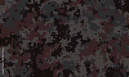 Abstract dark camouflage pattern.  Perfect for backgrounds, textures, or militarythemed designs.  The pixelated digital camo offers a modern, tactical feel.