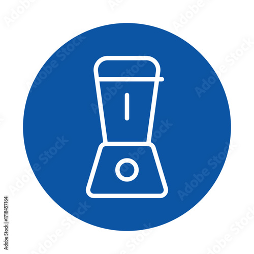 Stylish Minimalist Blender Icon on Blue Background for Modern Kitchen Design