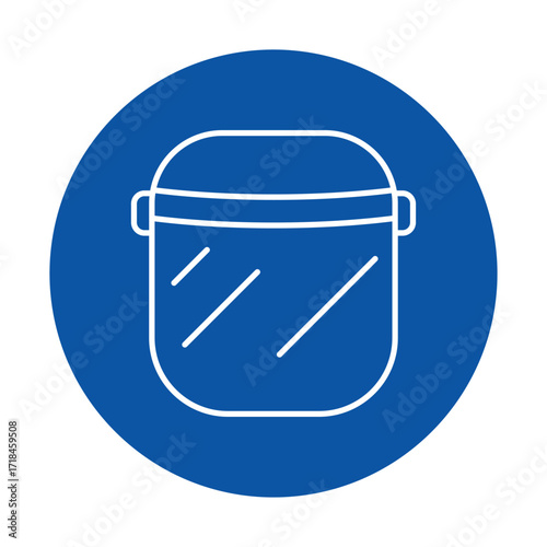 Simple and Clean Outline of a Glass Jar on a Blue Background