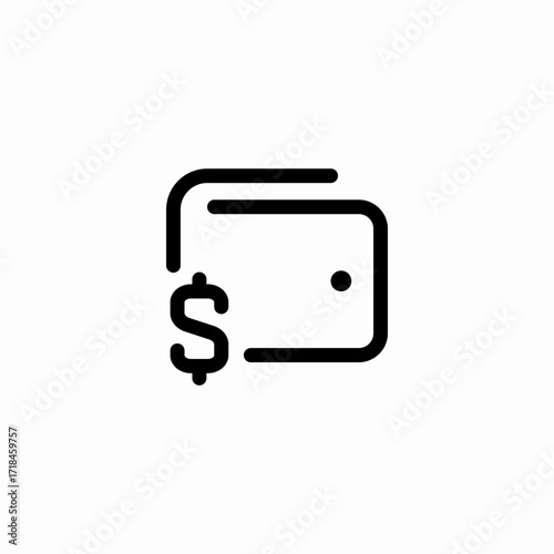dollar wallet icon sign vector