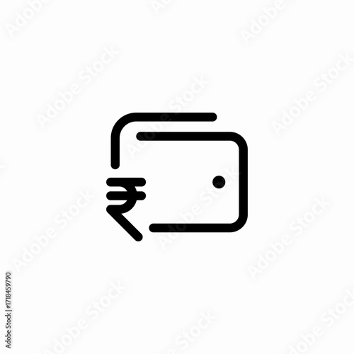 indian rupee wallet icon sign vector