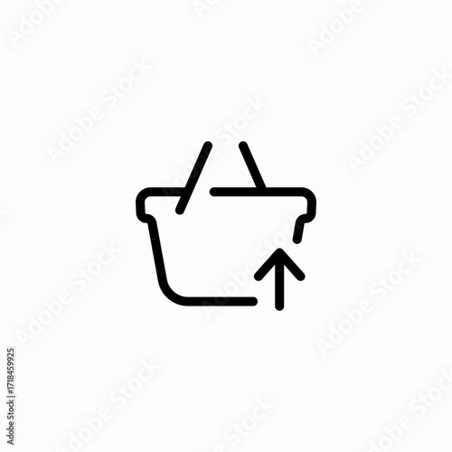 shopping basket up arrow icon sign vector